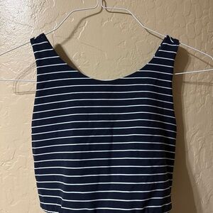 Athleta Blue and White Crop Tank Top